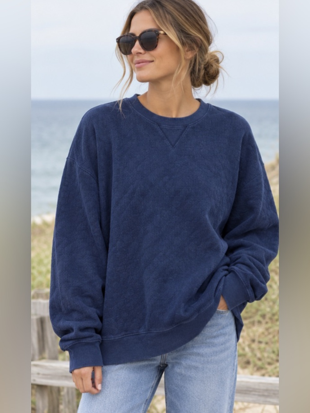 Eddie Bauer Navy Crewneck Sweatshirt - Men